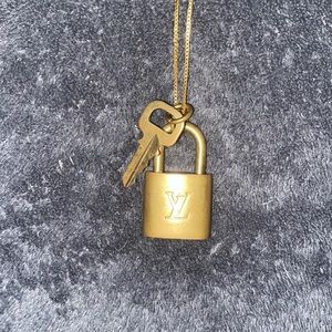 Lock and key necklace L V